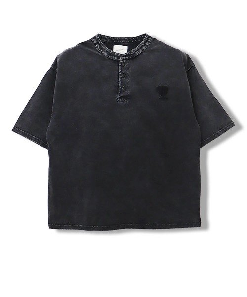 CORISCO CORISCOスノーウォッシュワンポイント刺繍ヘンリーTEE(MENS/WOMENS) サンコーバザール トップス カットソー・Tシャツ グレー ブラック【送料無料】
