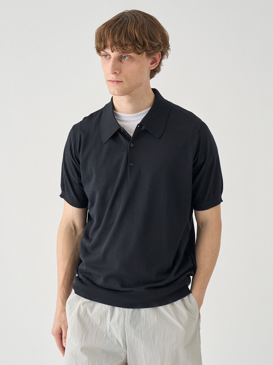 JOHN SMEDLEY [Anglo Indian Gauze]ティッピングニットポロシャツ ｜ MONROE ｜ 30G EASY FIT ジョンスメドレー トップス ニット【送料無料】