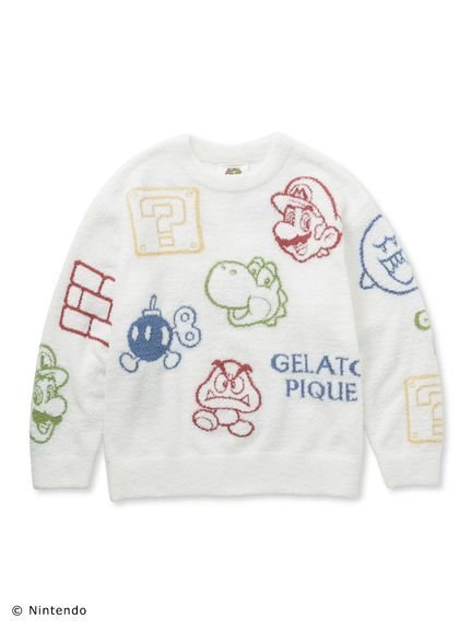 gelato pique ルームウェア 【SALE／20%OFF】gelato pique 【スーパーマリオ】【レディース】ベビモコアソートジャガードプルオーバー ジェラートピケ インナー・ルームウェア その他のインナー・ルームウェア ホワイト グレー【送料無料】