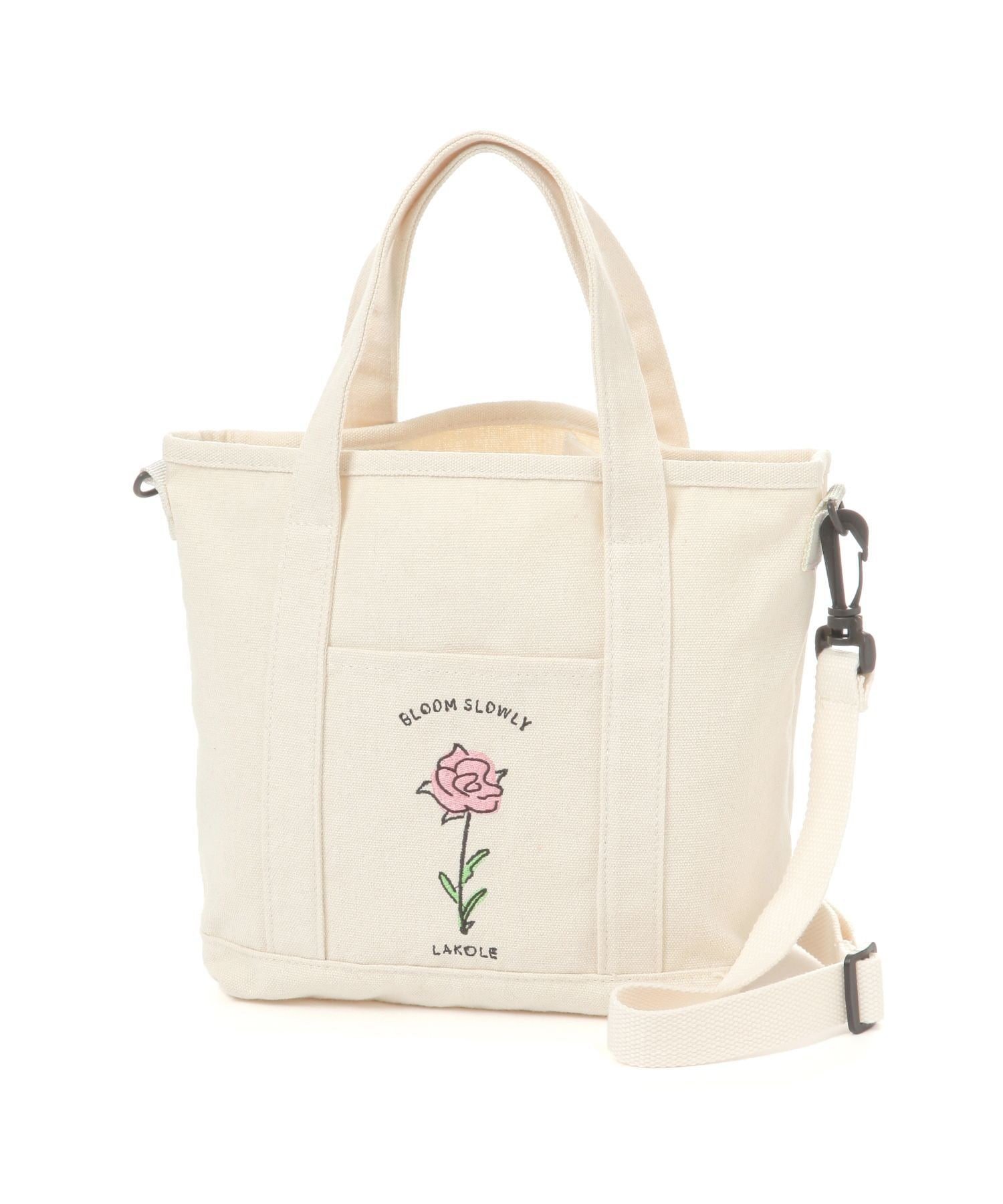 刺繍ボタニカルバッグ☆帆布 生地・赤系・華やかな花束のししゅう ミニ・ワンハンドルバッグ☆ハンドメイド・新品 植物 花 樹木 刺繍トートバッグ ボタニカルカラーズ