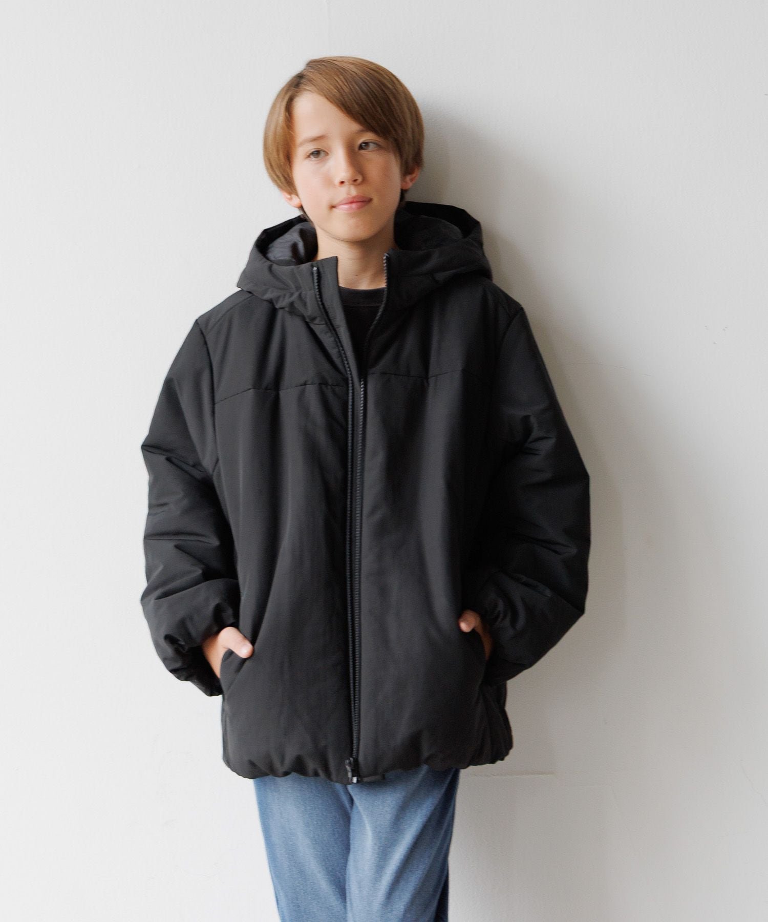 GLOBAL WORK ライトウォームスマートブルゾン/キッズ/495926 グローバルワーク ジャケット・アウター ブルゾン・ジャンパー グリーン ベージュ グレー ブラック【送料無料】 2