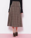 JILL by JILL STUART ウーリッシュフラノタックフレアスカート ジル バイ ジル スチュアート スカート その他のスカート グレー ブラウン グリーン【送料無料】
