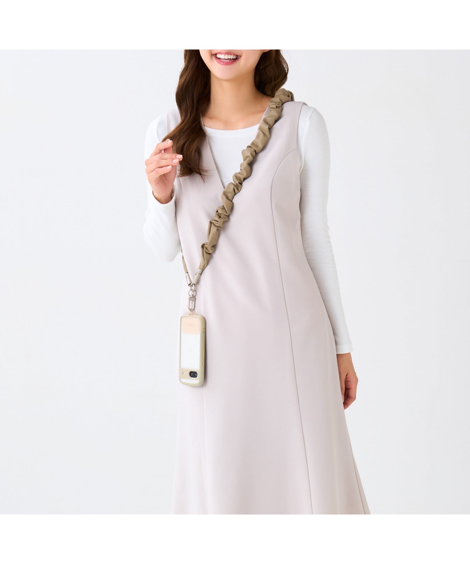 Francfranc スマホストラップになるUSBケーブル ベージュ フランフラン スマホグッズ・オーディオ機器 ..