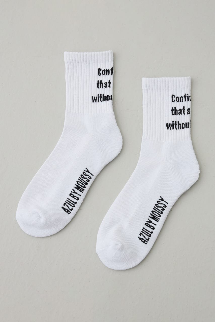 AZUL BY MOUSSY メッセージミドルソックス アズールバイマウジー 靴下・レッグウェア その他の靴下・レ..