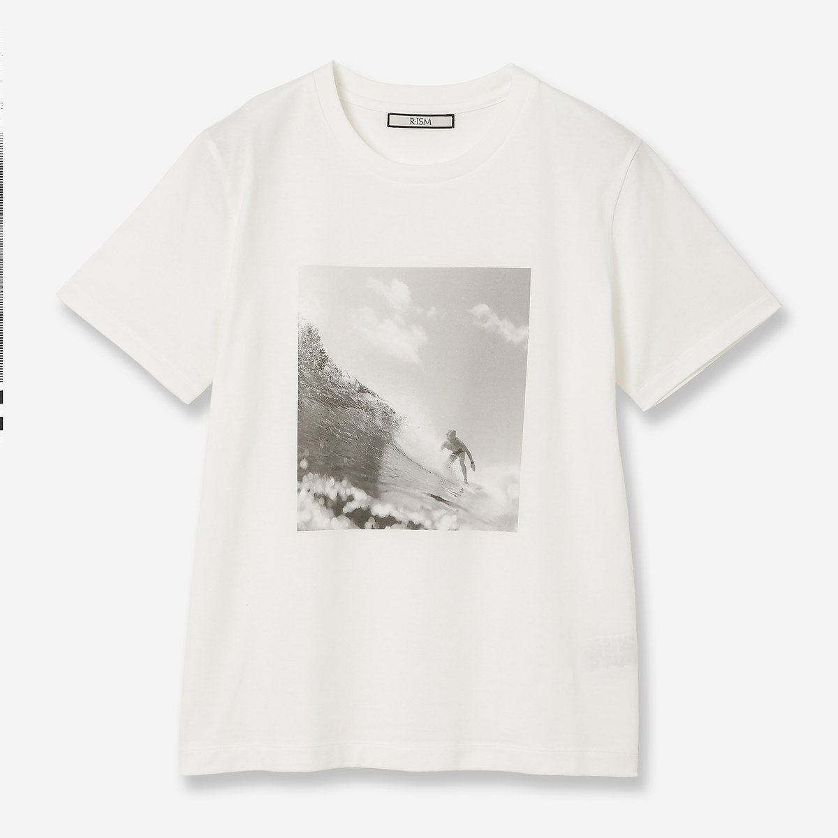 R-ISM 【人気アイテム・全3色・洗える】フォトプリントTシャツ(SURF) リズム トップス カットソー・Tシャツ ホワイト ピンク グレー