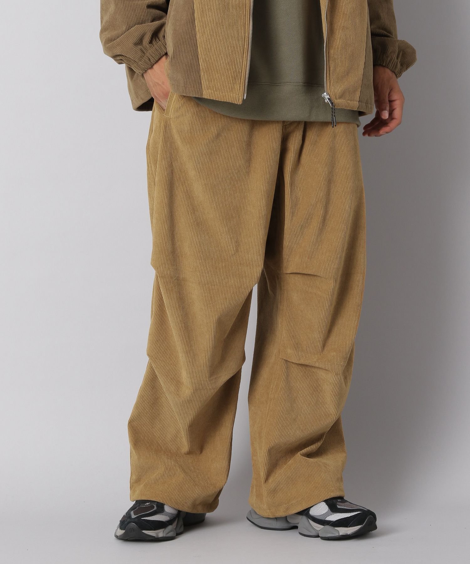 NUMERALS 【NUMERALS】コーデュロイトラックパンツ ニコアンド パンツ その他のパンツ カーキグリーン ブラック ブラウン【送料無料】