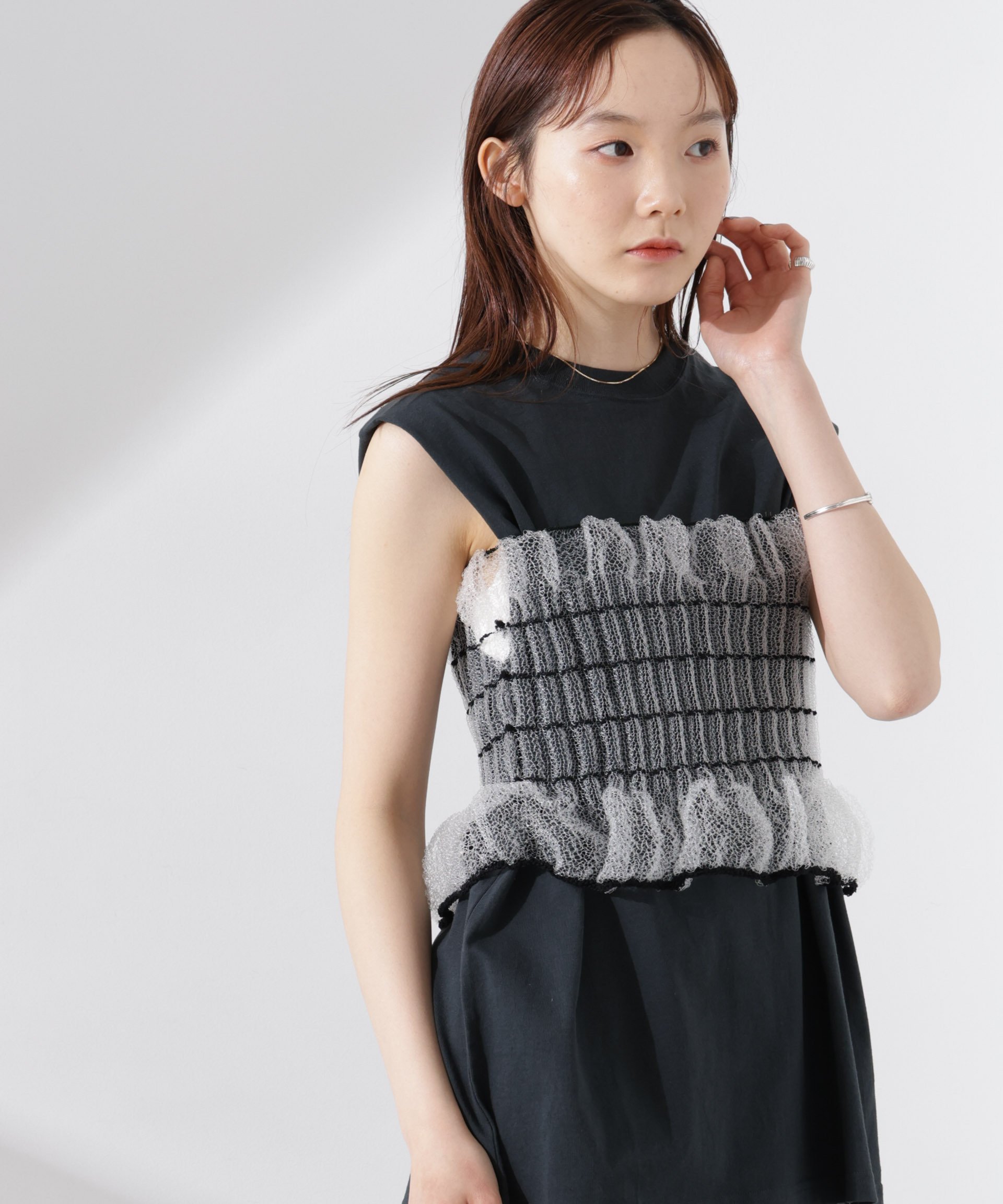 NANO universe ODAKHA/clear specter tube top ナノユニバース トップス ニット ホワイト