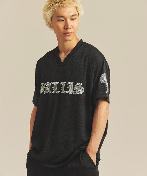 GA JACQUARD O.E V-SS TEE *セットアップ対応(MENS) ジャックローズ トップス カットソー・Tシャツ ホワイト ブラック