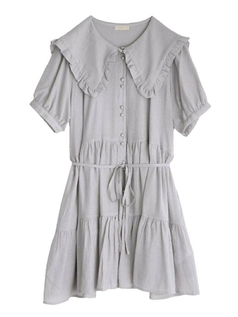 【SALE／71%OFF】axes femme (W)ティアードビッグ襟チュニック アクシーズファム ワンピース・ドレス チュニック ホワイト グレー グリーン