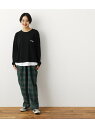 RODEO CROWNS WIDE BOWL Onemileレイヤード風トップス&チェックパンツ ロデオクラウンズワイドボウル カットソー カットソーその他 ブラック ホワイト【送料無料】