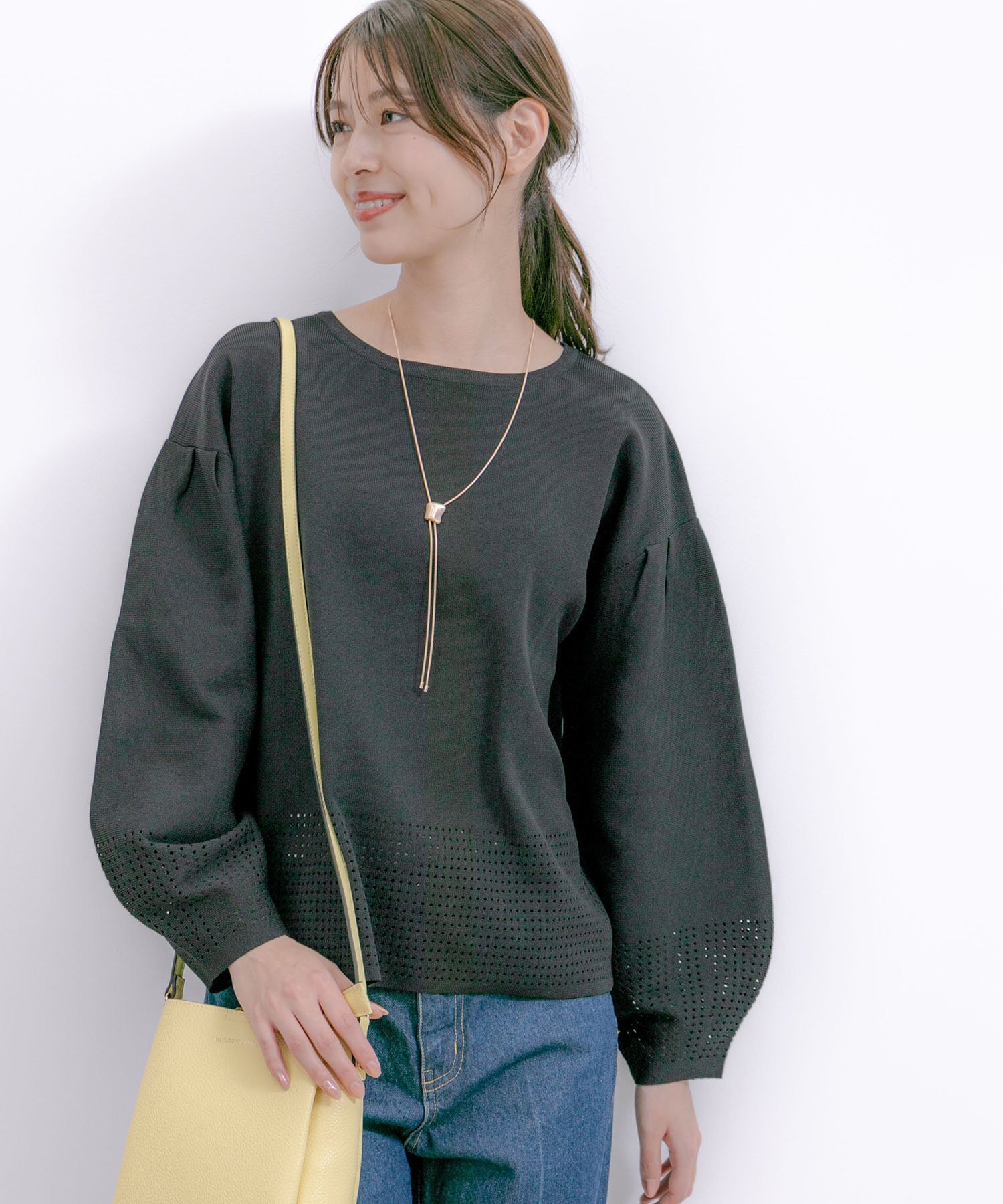 【SALE／50%OFF】JAYRO パンチングアイレットプルオーバー ジャイロ トップス ニット ブラック ブルー ホワイト グリーン