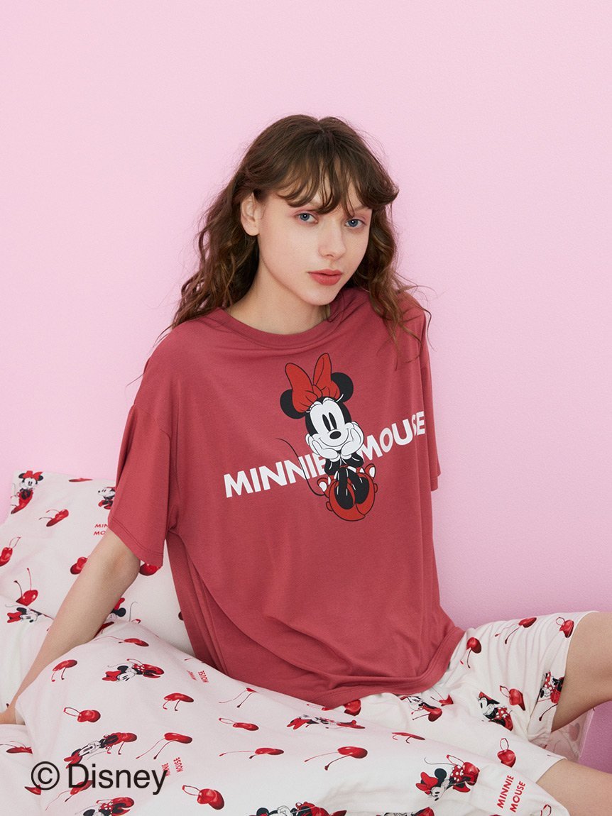 gelato pique 【販路限定商品】 Minnie/ワンポイントTシャツ&ショートパンツセット ジェラートピケ インナー・ルームウェア その他のインナー・ルームウェア レッド ピンク【送料無料】