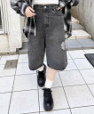 【SALE/20%OFF】INGNI クラッシュデニムハーフパンツ イング パンツ ジーンズ・デニムパンツ ブルー ネイビー グレー