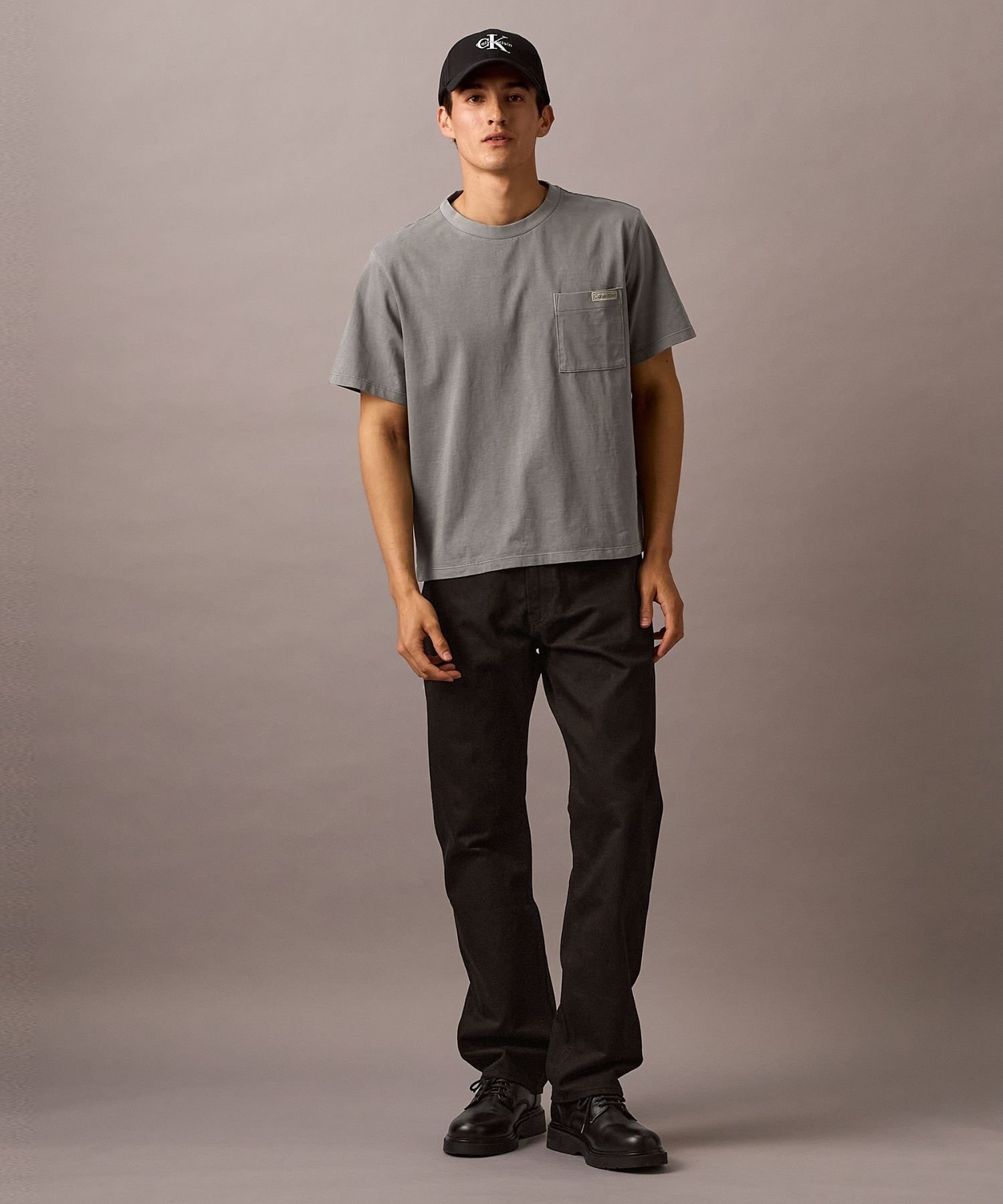 Calvin Klein Jeans (M)【公式ショップ】 カルバンクライン ミネラルダイクロップドショートスリーブTシャツ Calvin Klein Jeans 4RC299G カルバン・クライン トップス カットソー・Tシャツ グレー【送料無料】