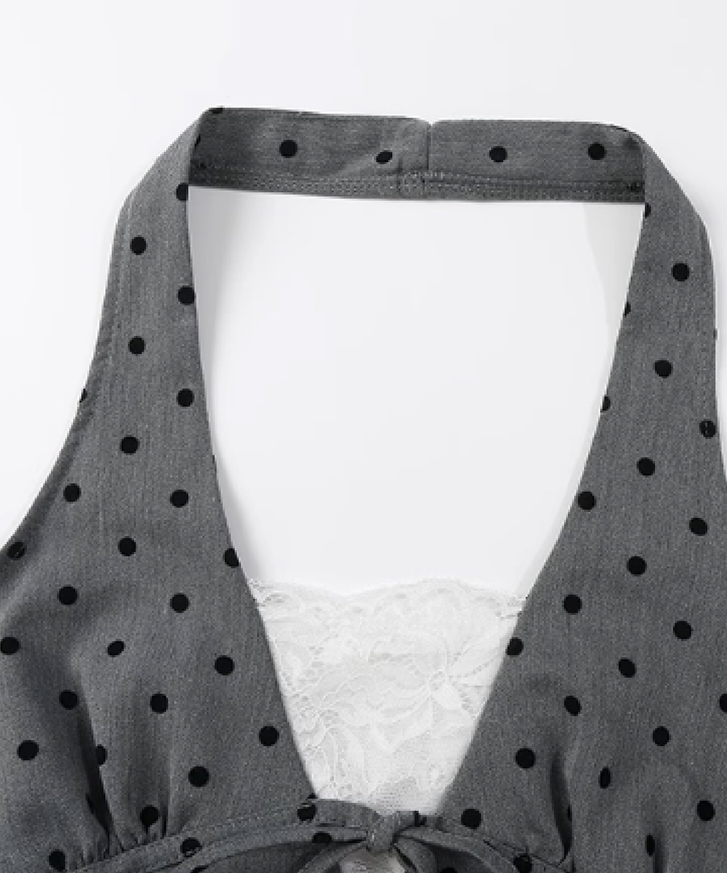 LA POMME petit Romantic Halter Dots Dress ラポミ・プチ ワンピース・ドレス ワンピース グレー