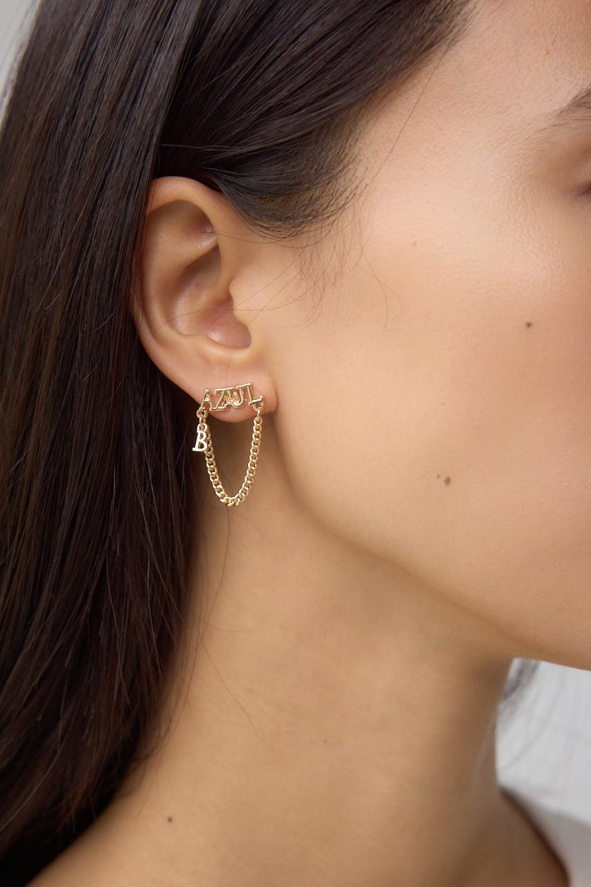 AZUL BY MOUSSY ロゴチェーンピアス アズールバイマウジー アクセサリー・腕時計 その他のアクセサリー・腕時計