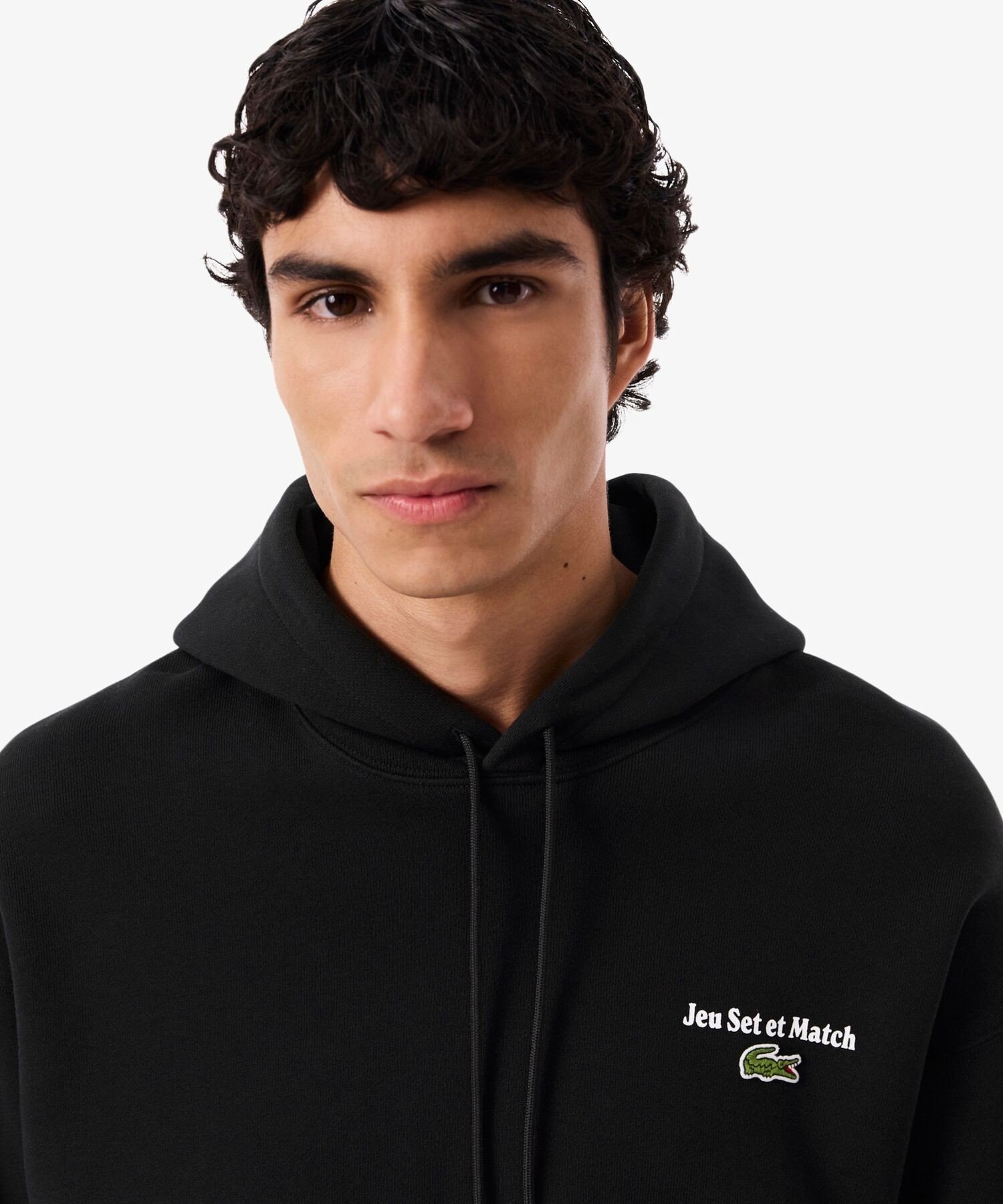 【SALE／30%OFF】LACOSTE Jeu Set et Matchバックプリントスウェットフーディー ラコステ トップス パーカー・フーディー ホワイト ブラック【送料無料】