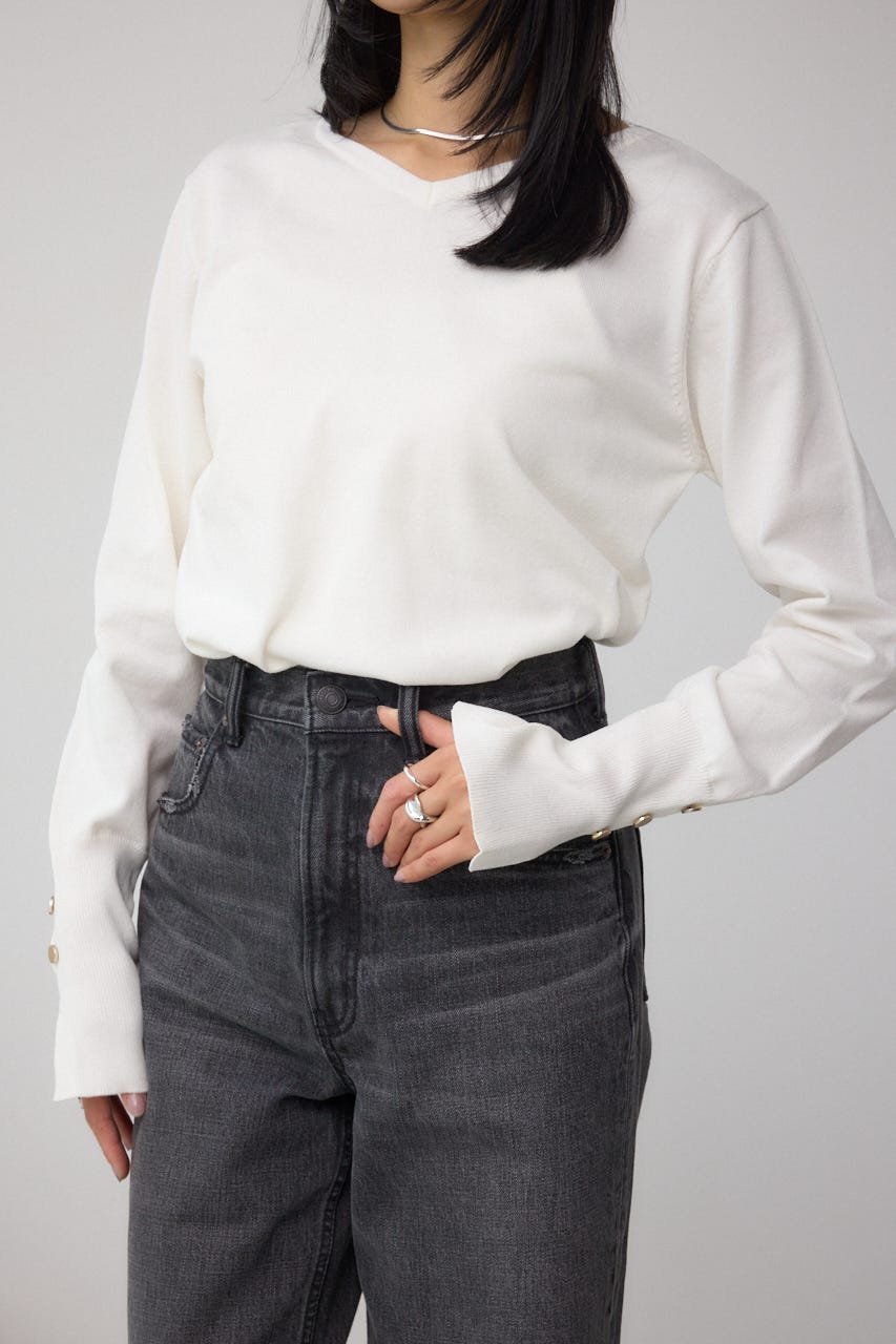 【SALE／20%OFF】AZUL BY MOUSSY 格上げ 2WAYボタンデザインニット アズールバイマウジー トップス ニット ブラック ホワイト グレー レッド