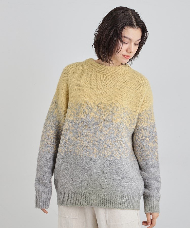 THE SHOP TK バルキーブレンドヤーンニットプルオーバー ザ ショップ ティーケー トップス ニット イエロー ブルー