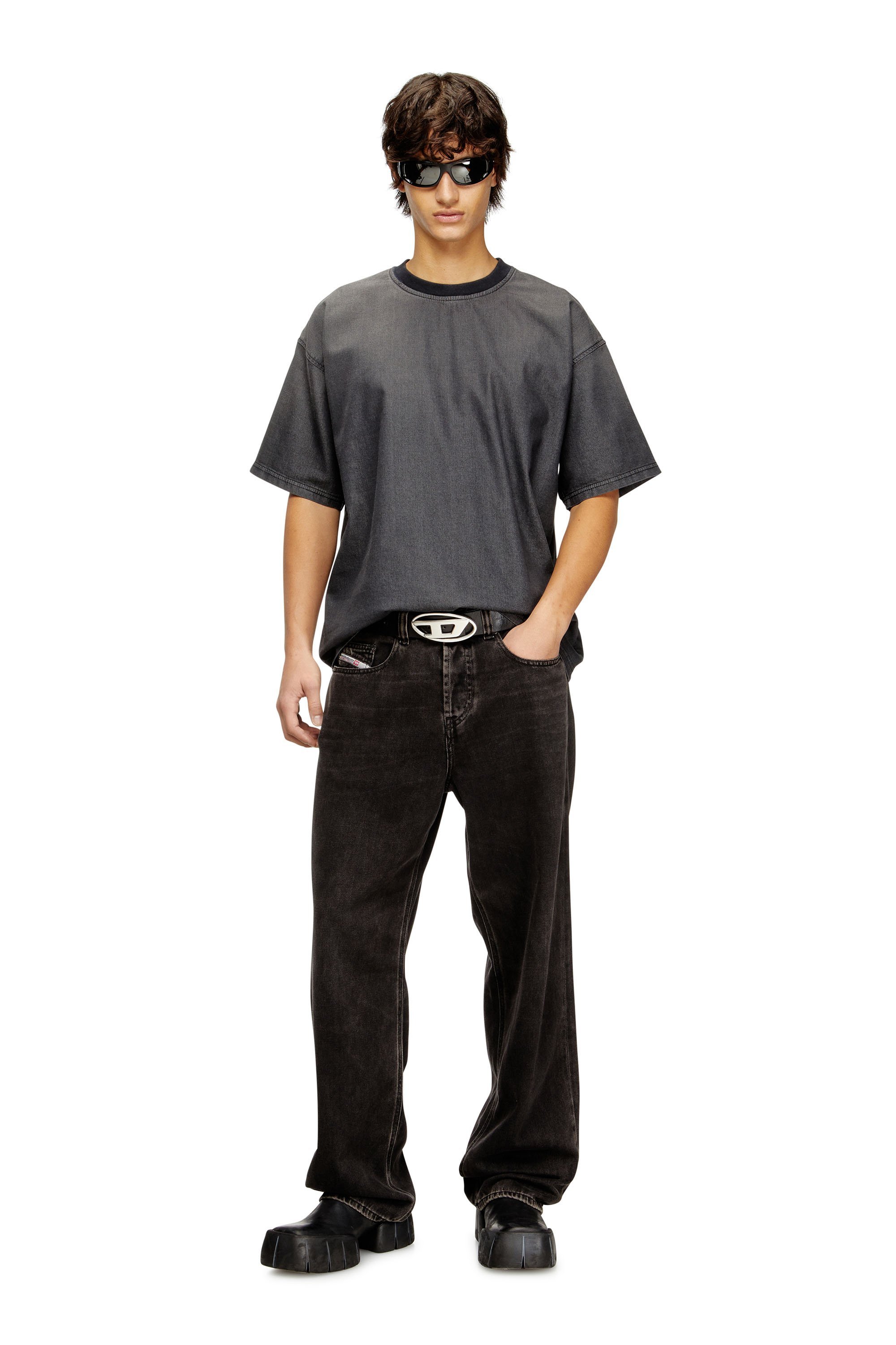メンズ ジョグ トップ D-BOX JOGG ディーゼル トップス カットソー・Tシャツ ブラック