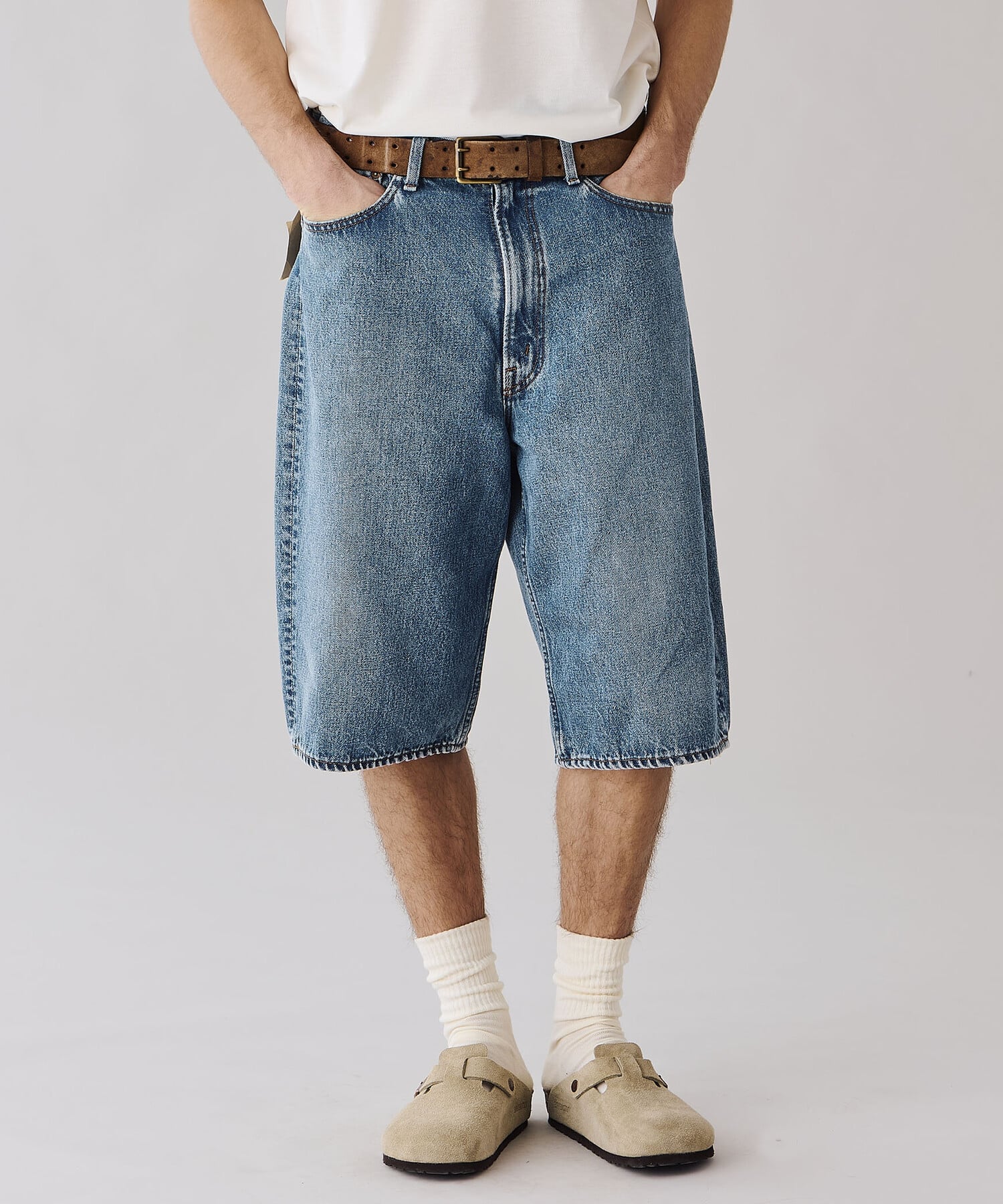 Bshop orSlow ｜ SUPER DAD'S FIT SHORTS MEN ビショップ パンツ その他のパンツ ブルー【送料無料】