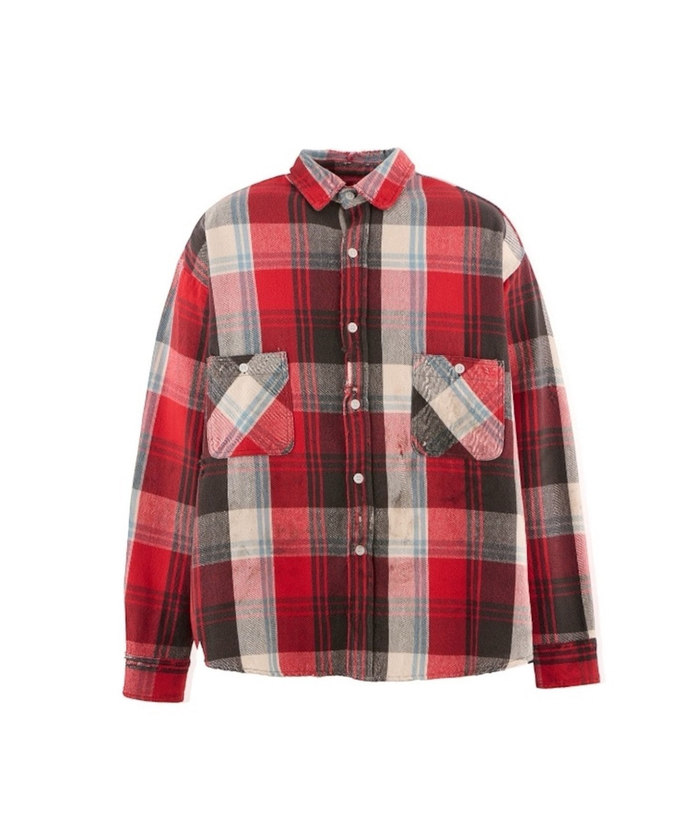 ROYAL FLASH SAINT MICHAEL/セントマイケル/FLANNEL SHIRT/CHECK/RED+GRAY ロイヤルフラッシュ トップス シャツ・ブラウス レッド
