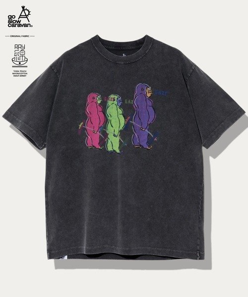 RAY綿 G/D ゴリゴリゴリラ TEE (MENS) ゴースローキャラバン トップス カットソー・Tシャツ ホワイト ブラック