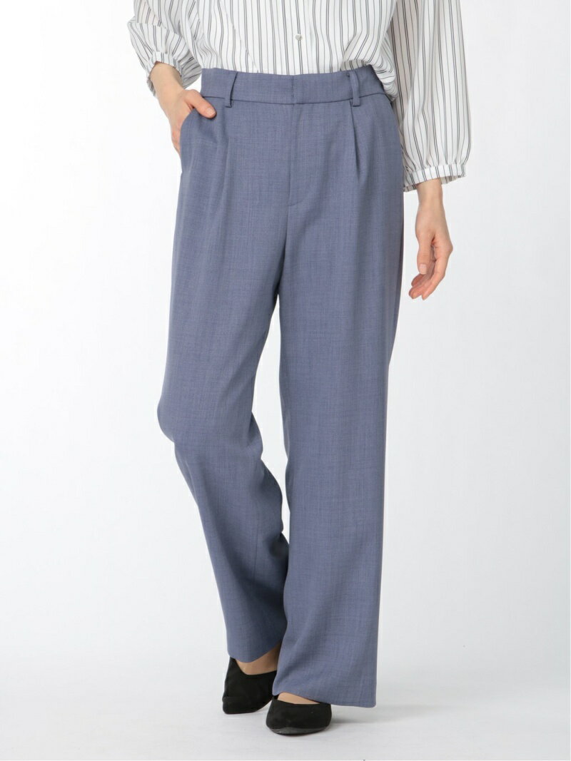 【SALE/61%OFF】m.f.editorial 麻調合繊 ワイドパンツ ダルブルー(セットアップ可能) タカキュー スーツ・フォーマル スーツパンツ ブルー【送料無料】