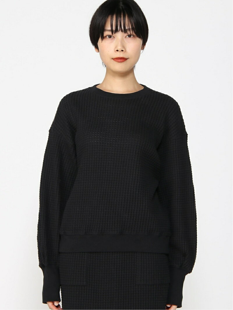 SEAGREEN (W)BIG WAFFLE PULLOVER タトラスコンセプトストア トップス その他のトップス ブラック ブラウン グレー ベージュ ホワイト