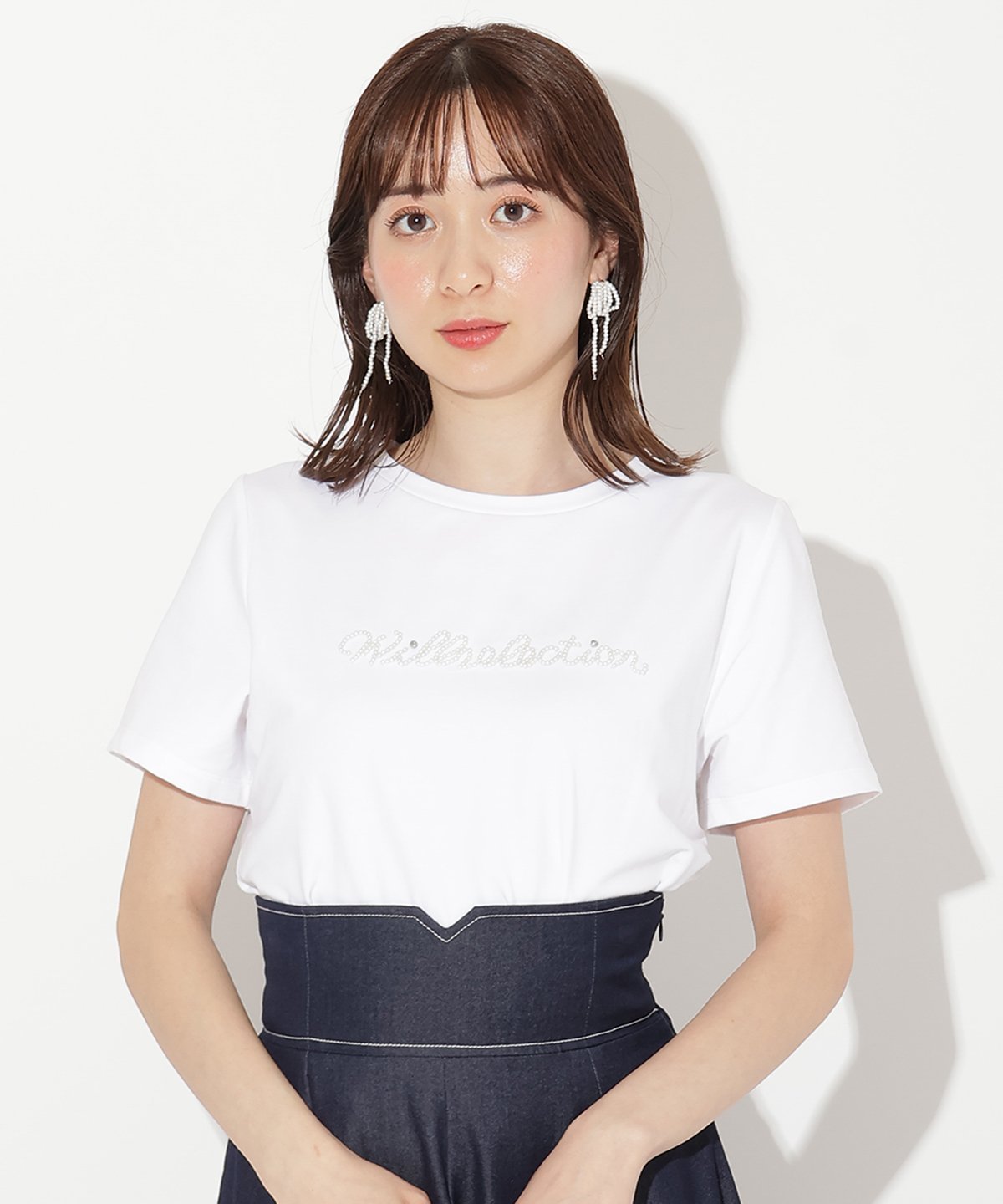 【SALE／40%OFF】WILLSELECTION パールロゴTシャツ ウィルセレクション トップス カットソー・Tシャツ ホワイト ピンク グリーン【送料無料】のサムネイル