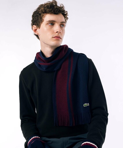 【SALE/40%OFF】LACOSTE ラッセルニットストライプマフラー ラコステ ファッション雑貨 マフラー・ストール・ネックウォーマー ブラック ネイビー【送料無料】 【SALE/40%OFF】LACOSTE ラッセルニットストライプマフラー ラコステ ファッション雑貨 マフラー・ストール・ネックウォーマー ブラック ネイビー【送料無料】