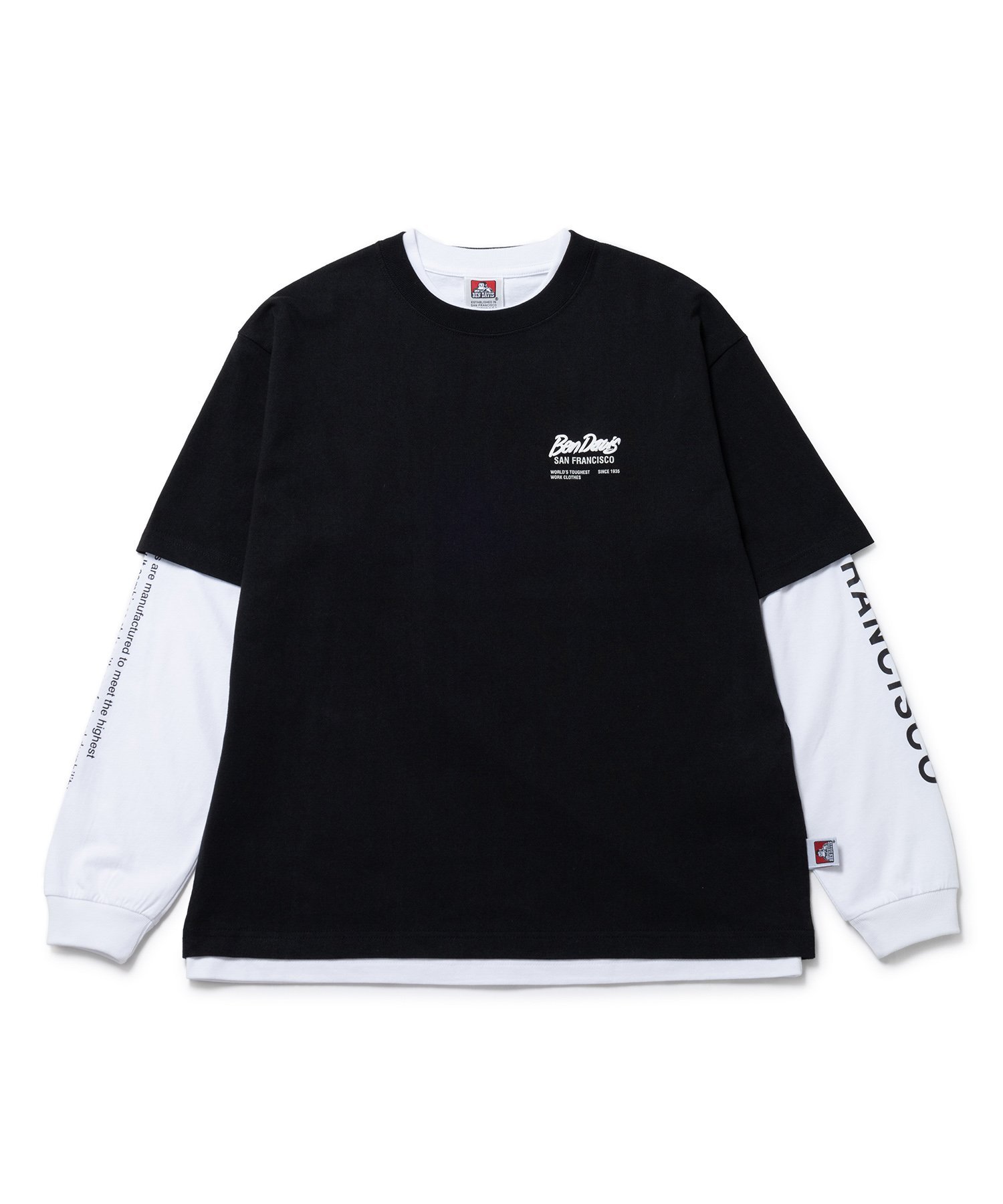 【SALE／20%OFF】j.n.r.d 【BENDAVIS別注】j.n.r.d/リアルレイヤードTシャツ&ロングスリーブTシャツSET ジュン スタンダード ピックス トップス アンサンブル ホワイト ブラック【送料無料】