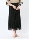 【SALE/50%OFF】m.f.editorial チャームベリーチック/CHRM BERRY TIC チェック柄レースチュール プリーツスカート タカキュー スカート その他のスカート ブルー
