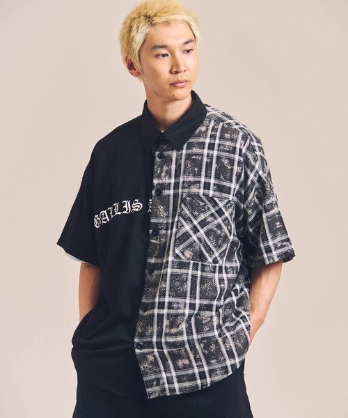GA SEPARATE ARCH S/S SHIRT(MENS) ジャックローズ トップス シャツ・ブラウス ベージュ ブラック