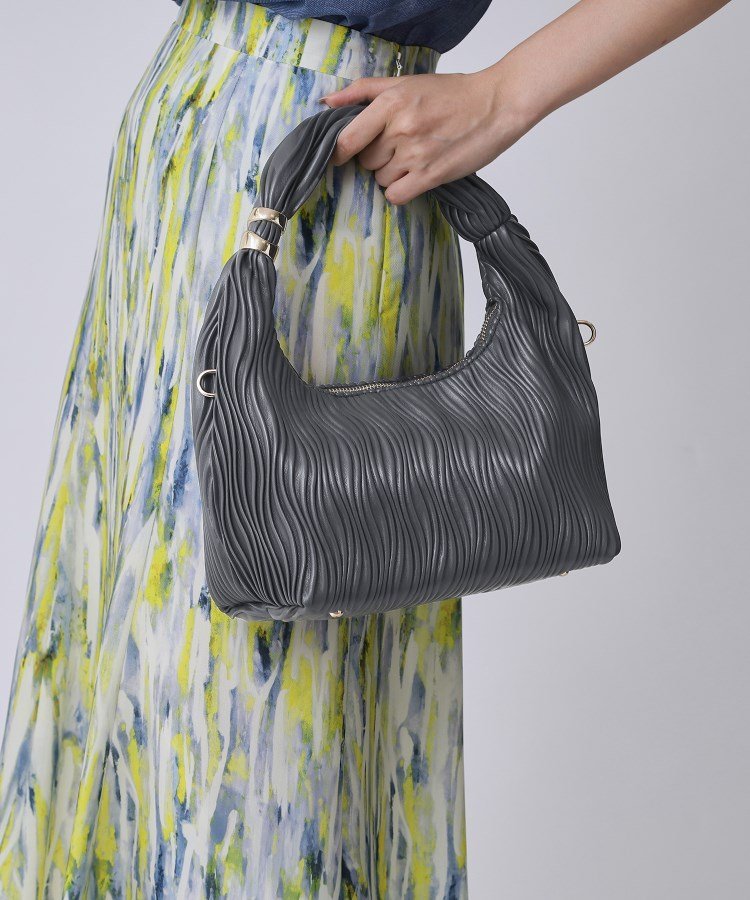 【SALE／50%OFF】COUP DE CHANCE ウェーブハウンドトート/2WAY使用/ショルダーつき クード シャンス バッグ トートバッグ グレー ワインレッド【送料無料】