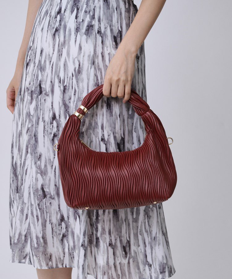 【SALE／50%OFF】COUP DE CHANCE ウェーブハウンドトート/2WAY使用/ショルダーつき クード シャンス バッグ トートバッグ グレー ワインレッド【送料無料】