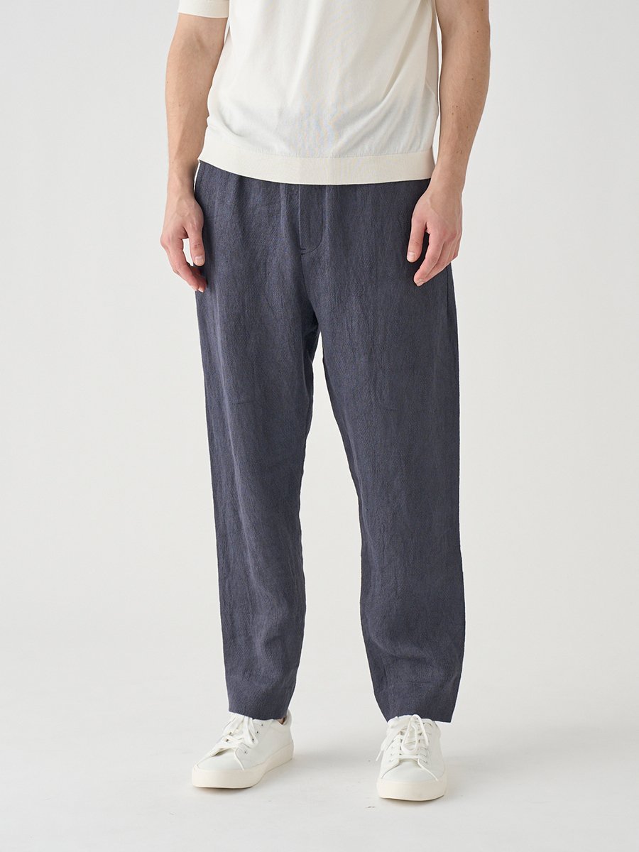 JOHN SMEDLEY リネンジャガード イージーパンツ ｜FP255 ジョンスメドレー パンツ その他のパンツ ネイビー【送料無料】