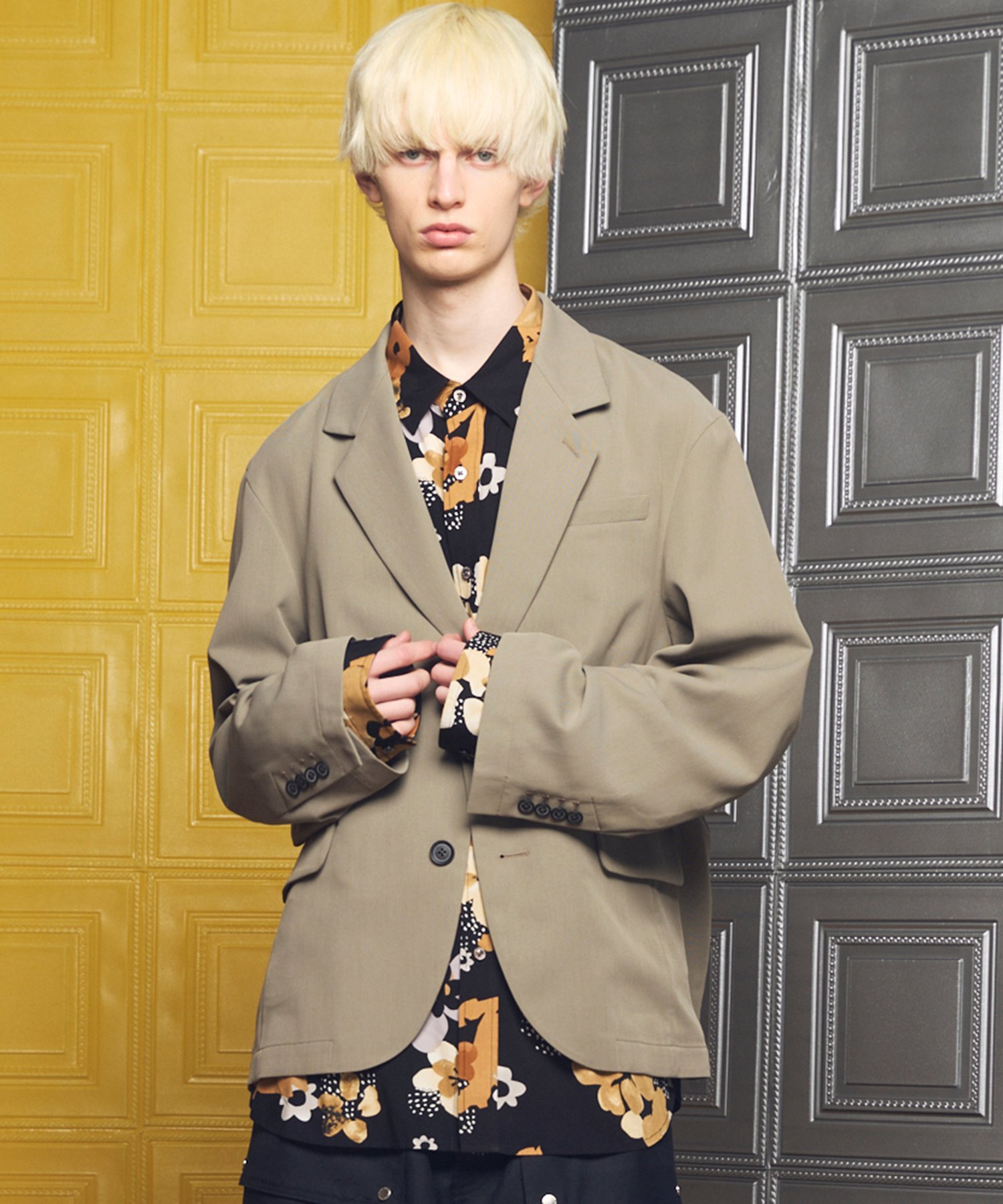Other - MAISON SPECIAL Crispy Cross Calze Regular-Over 2B Tailored Jacket メゾンスペシャル ジャケット・アウター テーラードジャケット・ブレザー グレー ブラック【送料無料】