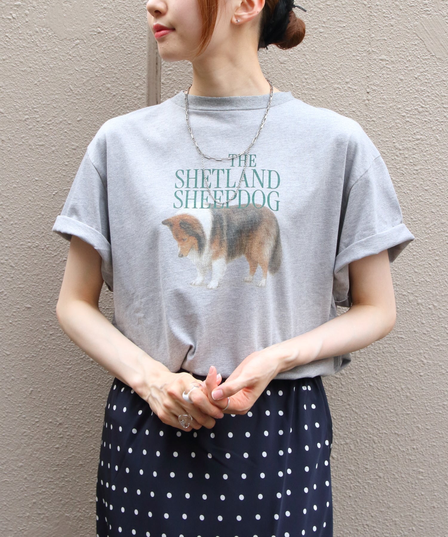 THE SHINZONE シンゾーン THE SHETLAND SHEEPDOG TEE ステップス トップス カットソー・Tシャツ グレー