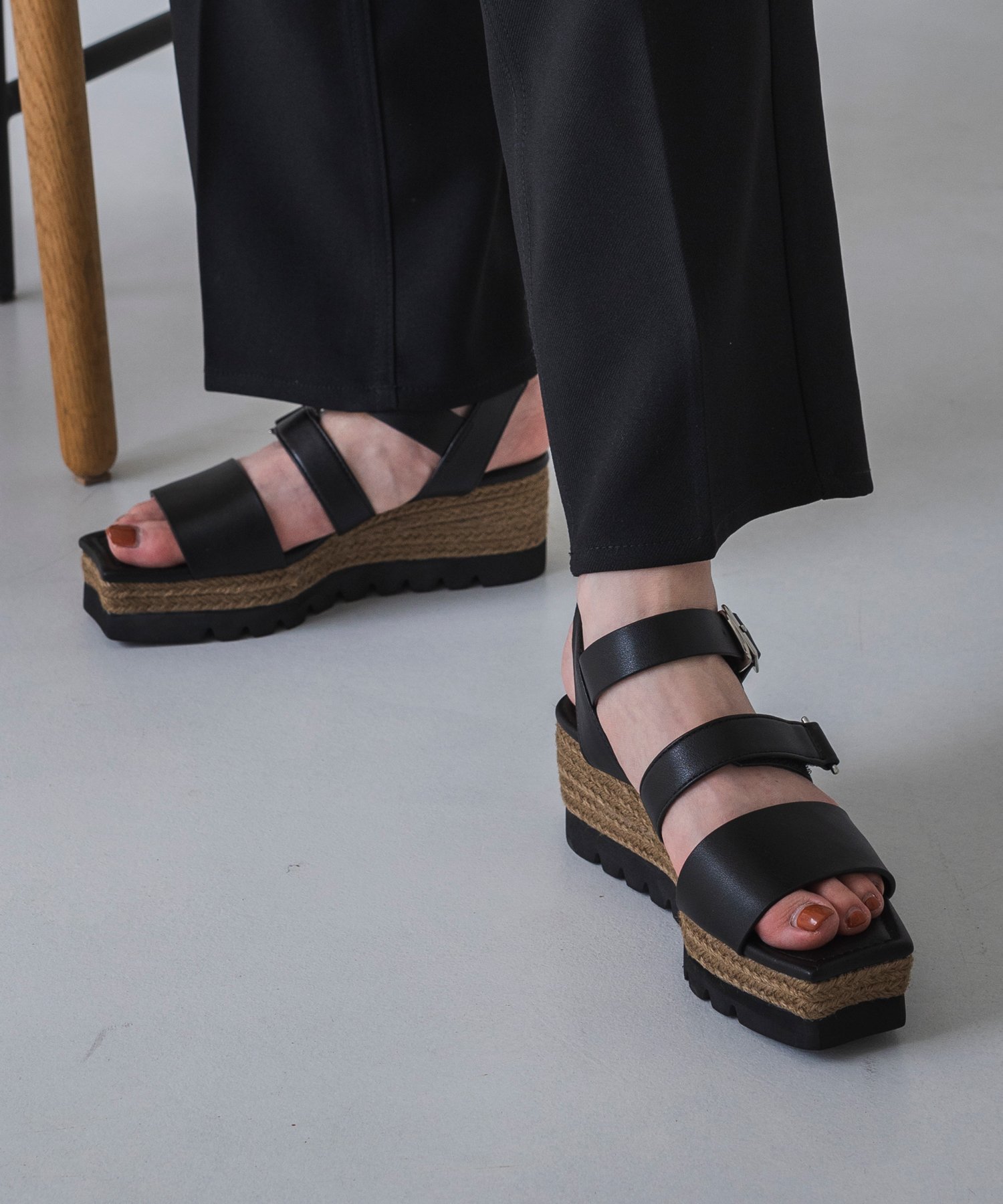 【SALE／36%OFF】EVOL EVOL*Yukko 5.5cmウエッジコラボサンダル イーボル