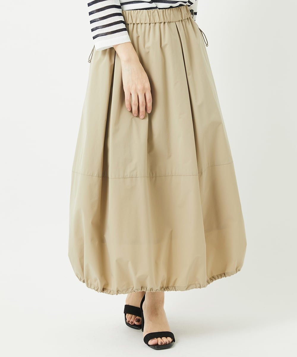 【SALE／50%OFF】GEORGES RECH（小さいサイズ） [吸水速乾・撥水性・通気性]タフタストレッチバルーンスカート メゾンドゥサンク スカート ロング・マキシスカート ベージュ ネイビー【送料無料】
