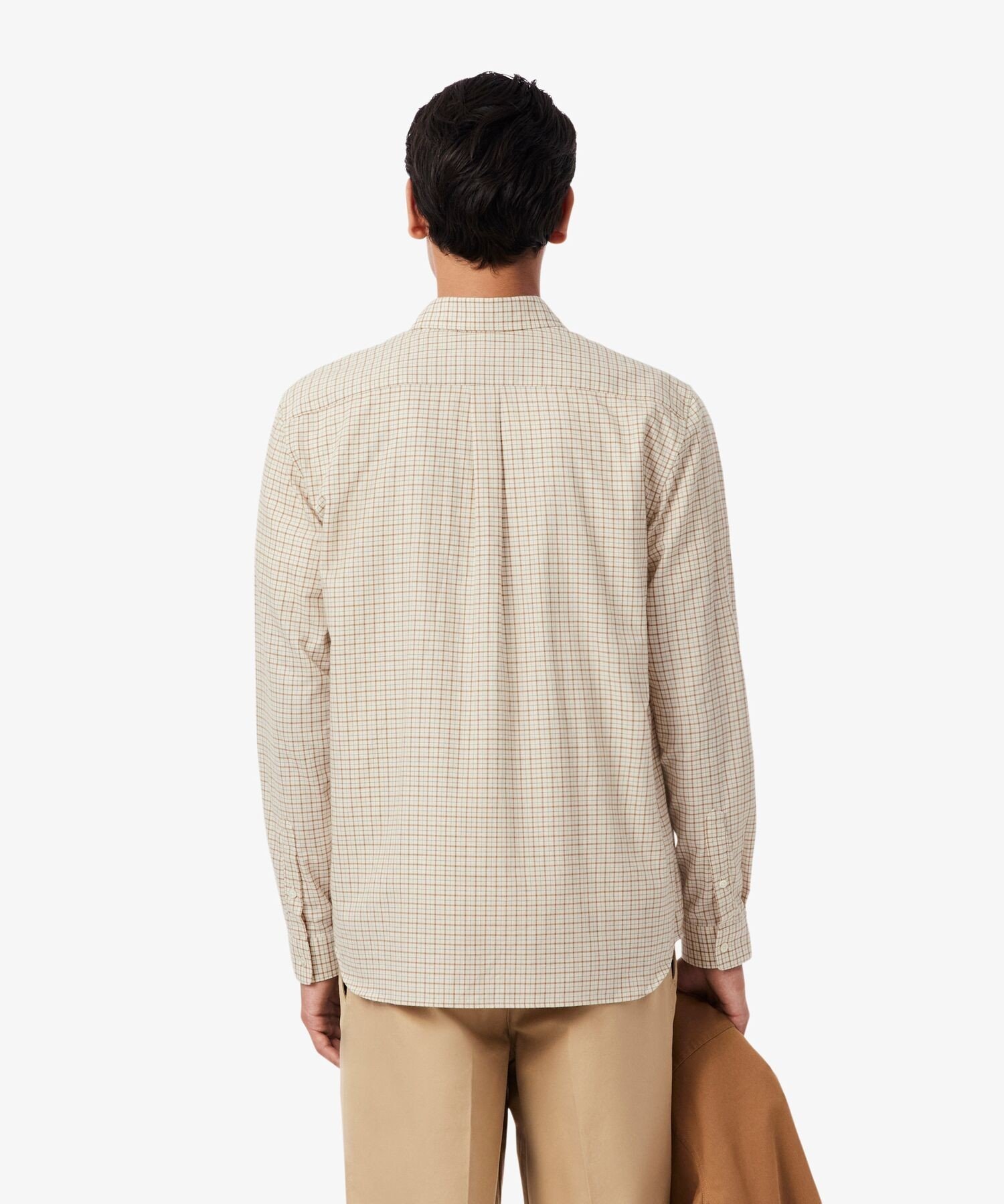 【SALE／30%OFF】LACOSTE オーガニックコットンフランネルチェックシャツ ラコステ トップス シャツ・ブラウス ベージュ【送料無料】