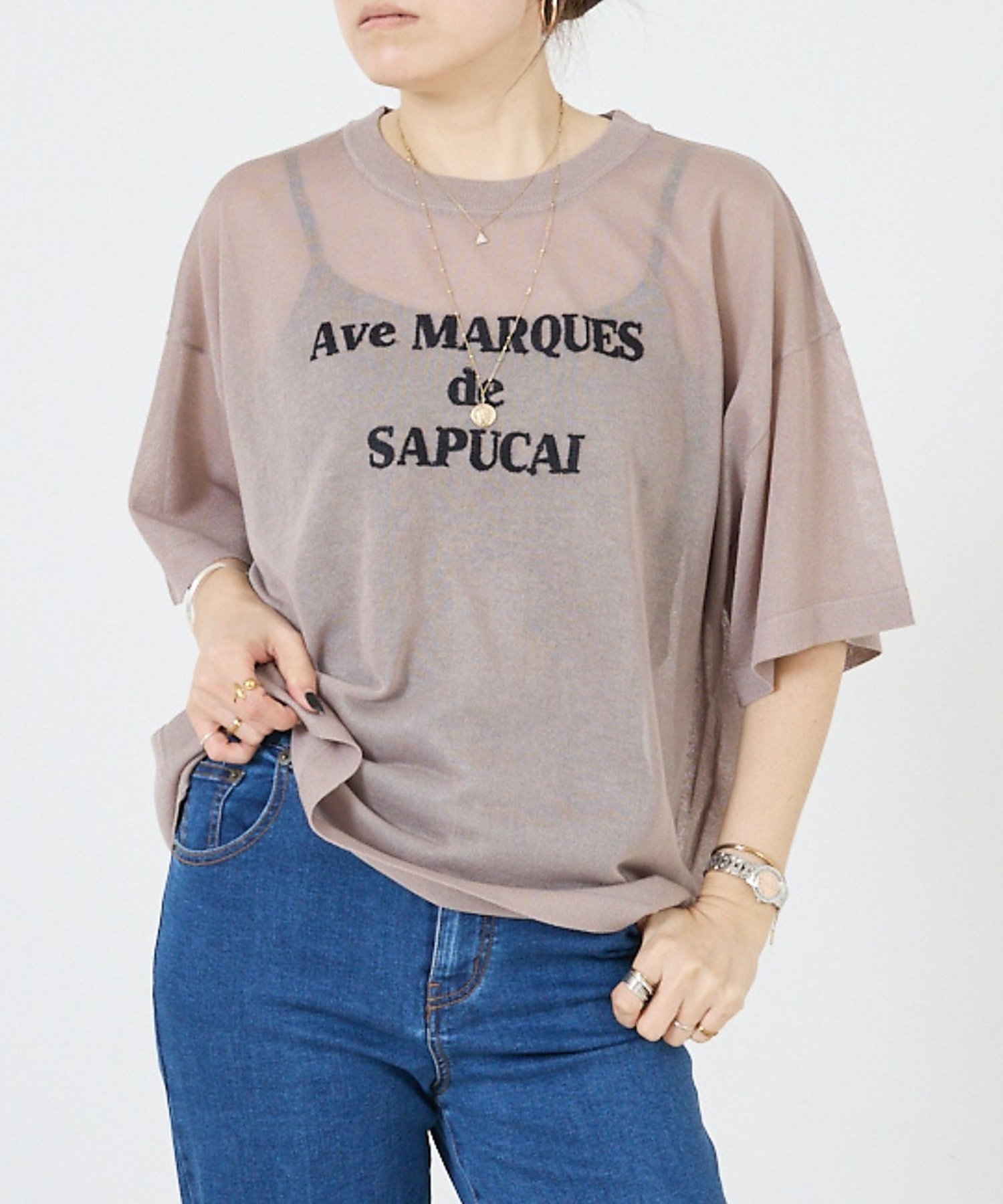 シアークールロゴニット デザインワークス トップス カットソー・Tシャツ グレー ブラック ベージュ