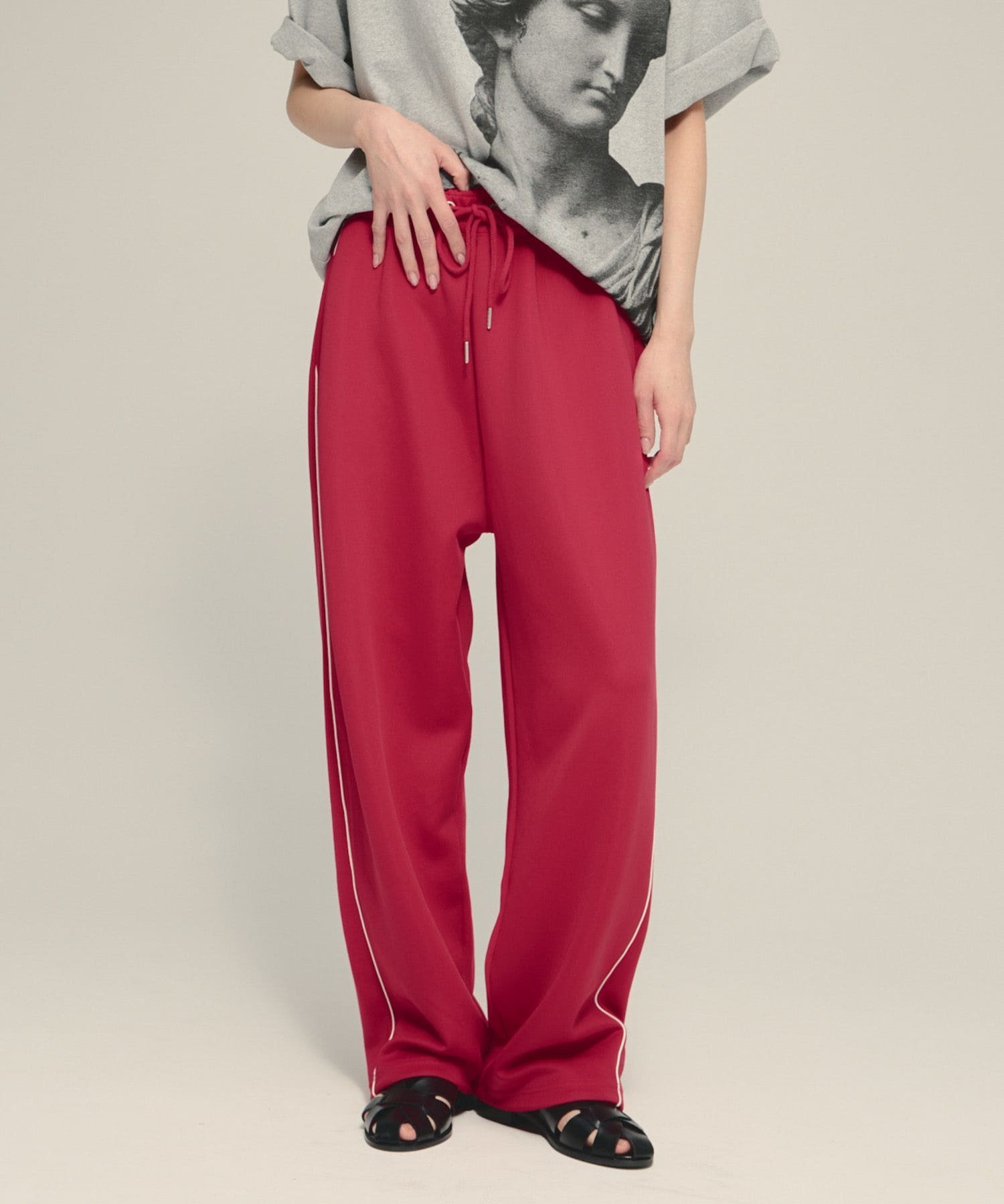eL Line Jersey Pants ジーナシス パンツ その他のパンツ レッド ブラック