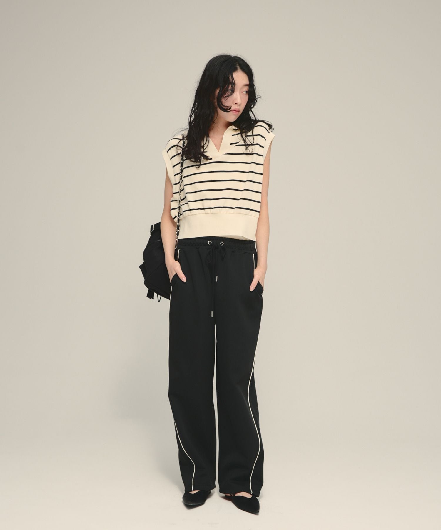 eL Line Jersey Pants ジーナシス パンツ その他のパンツ レッド ブラック