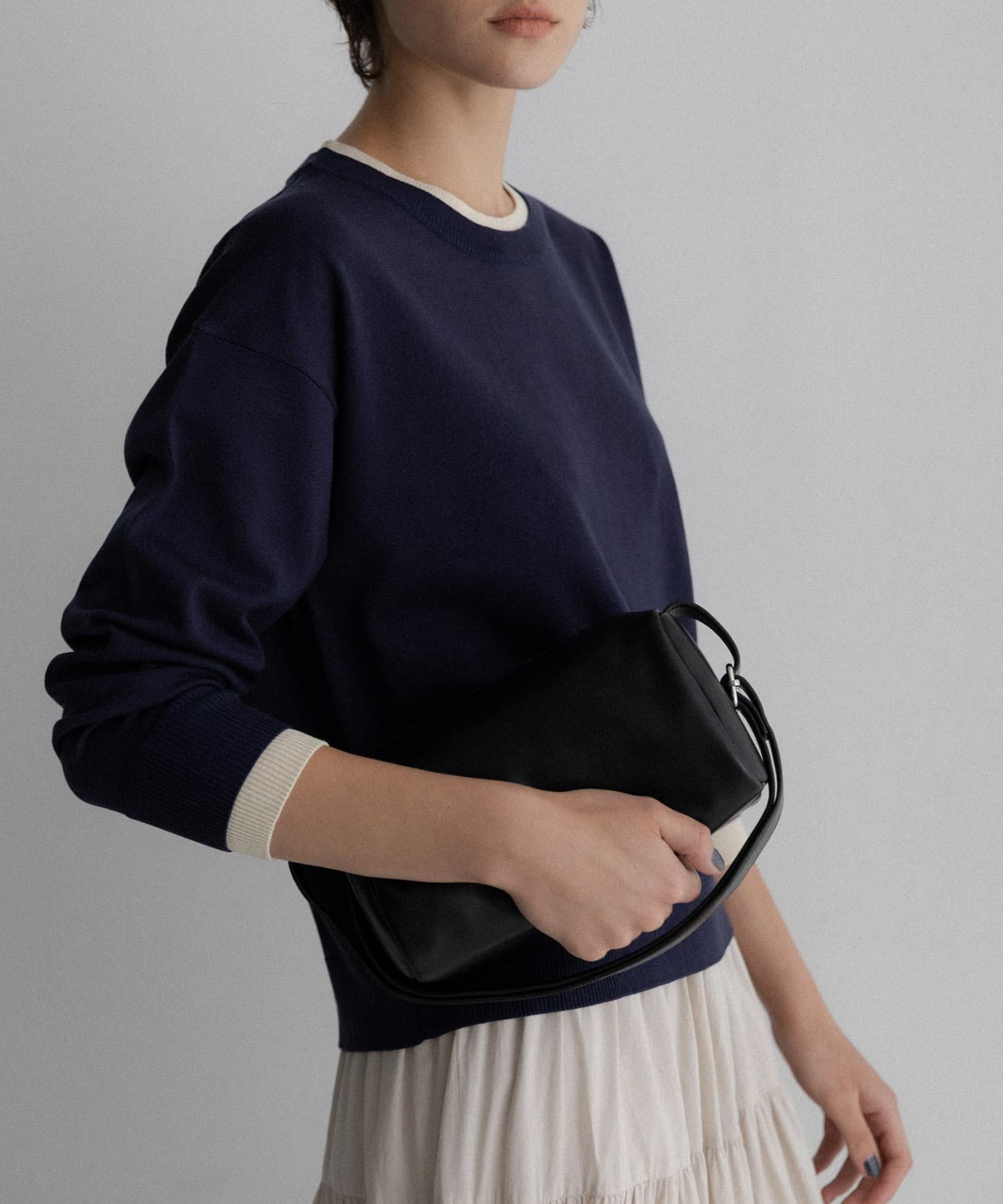 Sonny Label アンチピリングバイカラーニット サニーレーベル トップス ニット グレー ネイビー ブラウン