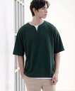 グローバルワーク 服 メンズ 【SALE／50%OFF】GLOBAL WORK (M)キーネックレイヤード/SS グローバルワーク トップス カットソー・Tシャツ グリーン ブルー グレー ネイビー ベージュ