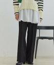 【SALE/30%OFF】VIS 【セットアップ対応】ウールライクメランジワイドパンツ【アンチピリング・洗える】 ビス パンツ スラックス・ドレスパンツ ブラウ...