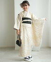 ひよこ商店 ひよこ商店 10歳 振袖セット 女の子 ベージュ金彩・糸菊 ウタタネ 着物・浴衣・和装小物 着物 ベージュ【送料無料】