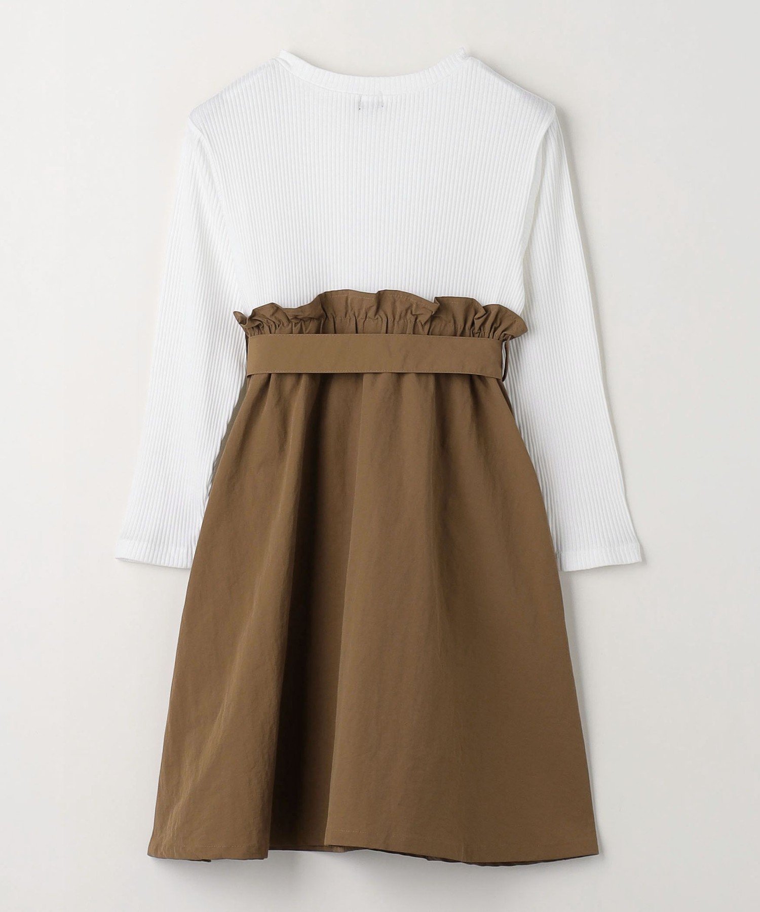 【SALE／70%OFF】UNITED ARROWS green label relaxing TJ ドッキング ワンピース / キッズ 100cm-130cm ユナイテッドアローズ アウトレット ワンピース・ドレス ワンピース ベージュ ブラックのサムネイル